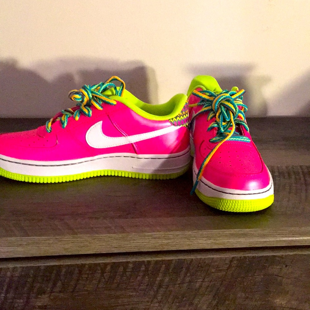 Air force ones never been wore pink and neon